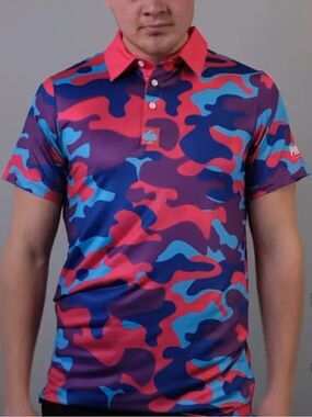 Pins & Aces Golf Co. Vivid Camo Polo Shirt Men’s Large